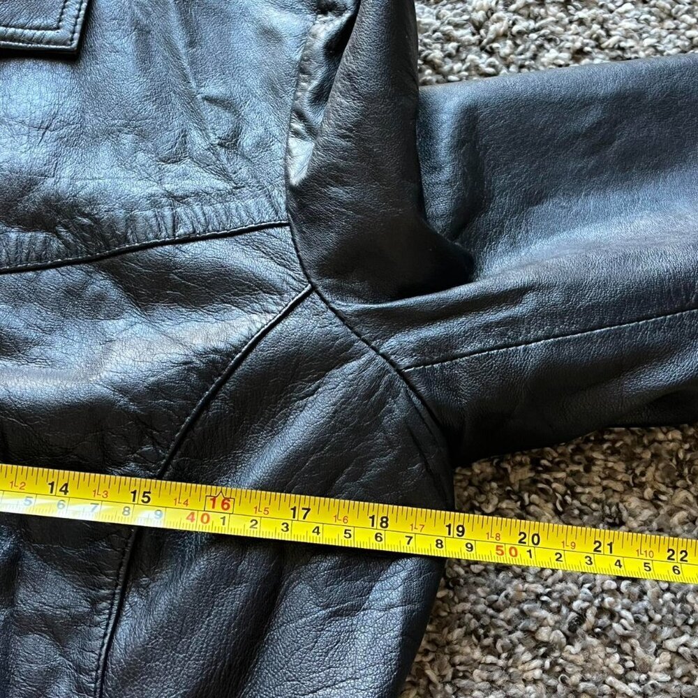 Wilsons Leather Maxima Black 100% Genuine Leather Womens L Biker Moto Durable - Picture 7 of 8